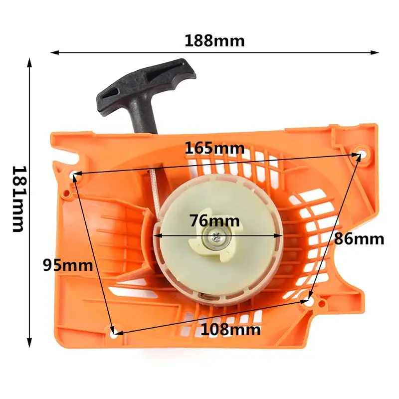 Compact 45CC 52CC 58CC Recoil Pull Starter for Chinese Chainsaw 4500 5200 5800 Garden Tool Parts