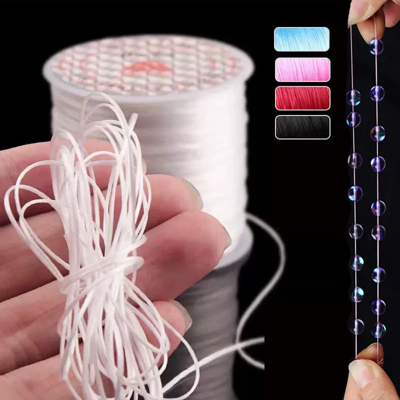 Hilo de joyería de 40M y 0,7mm, cordón elástico para cuentas, hilo de línea de cadena de cristal para fabricación de joyería, pulseras de cuentas, cuerda DIY