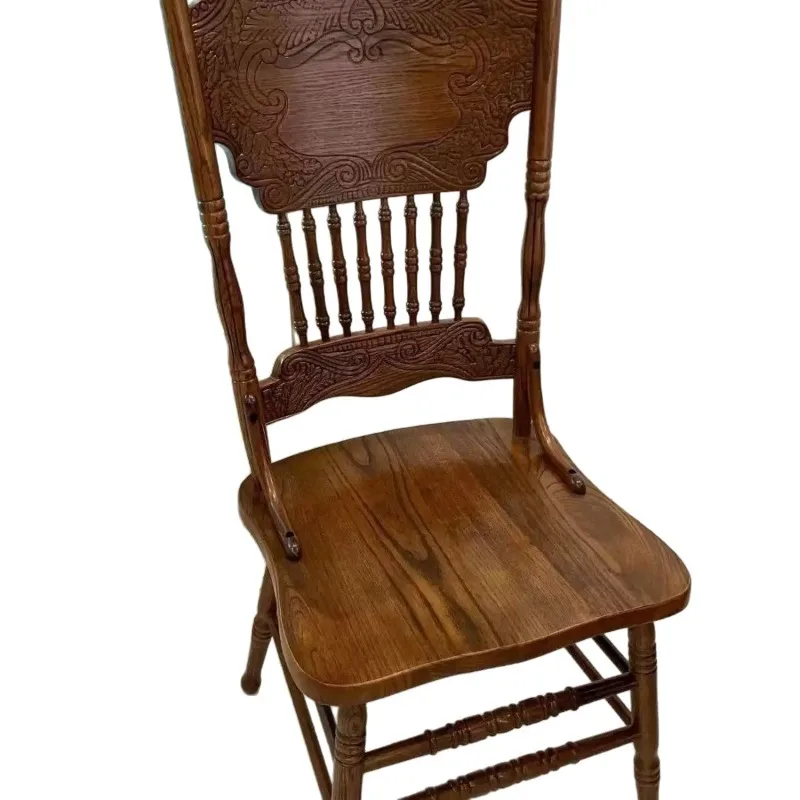 American retro style solid wood dining chair, pastoral wedding prop photo chair, French European garden Windsor chair