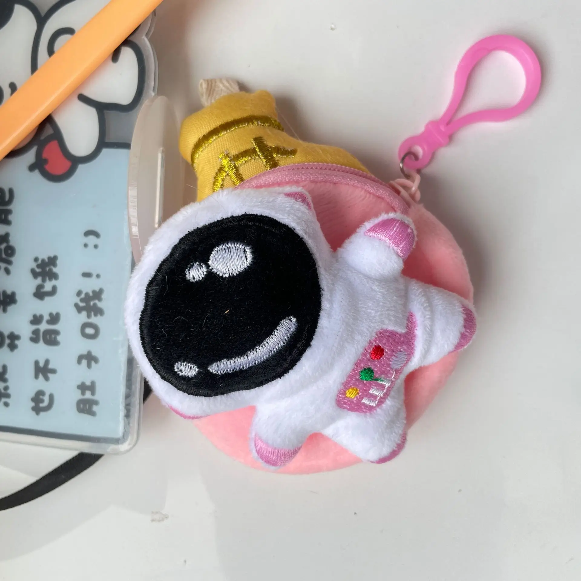 かわいい漫画ぬいぐるみ生地小銭入れ航空会社スタッフペンダントミニジッパーソフトで快適なカードバッグ