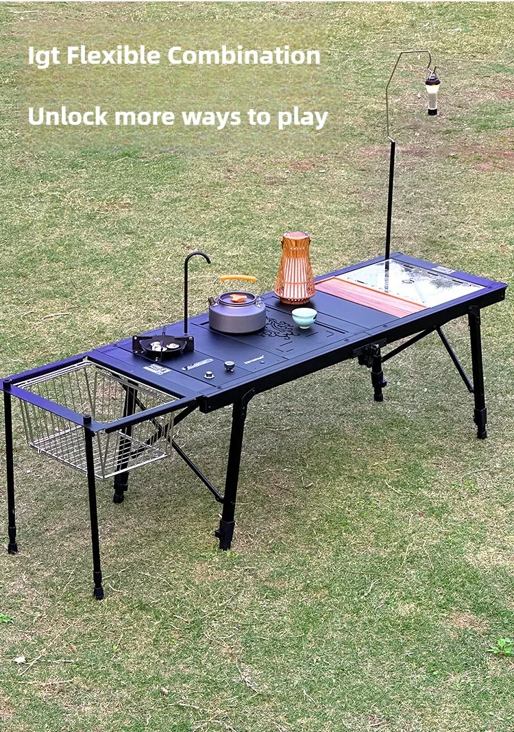 Outdoor Camping IGT Tisch IGT 4-Einheiten Tisch Tragbare Aluminiumlegierung Ultraleicht Klapp Camping Schreibtisch BBQ Picknick IGT Tisch Neu – Detail 6