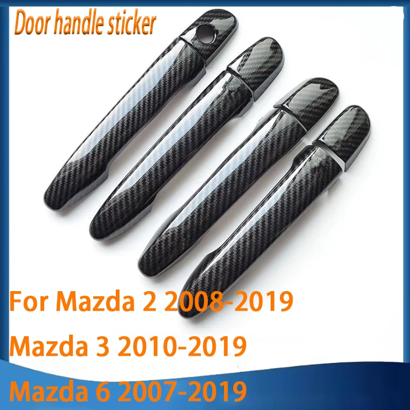 Carbon Fiber Car Door Handle Cover Car Accessories For Mazda 2 2008-2019 Mazda 3 2010-2019 Mazda 6 2007-2019 Right Hand Drive