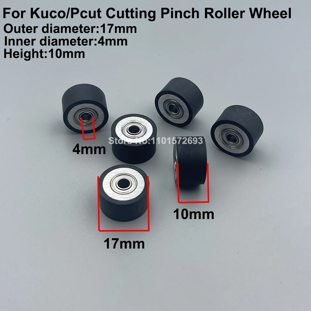 3PCS Cutting Plotter Paper Pressure Pinch Roller For Pcut CT900 1200 630 Kuco TenethTH1300X 740 T48L Push Roller Wheel 4X10X17MM