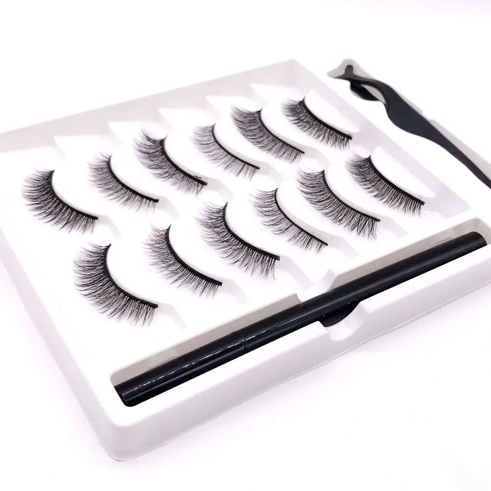 Liner Kleber Frauen Voll streifen Wimpern Wimpern Pinzette Wimpern Verlängerung 3d falsche Wimpern selbst klebende Eyeliner Wimpern gesetzt