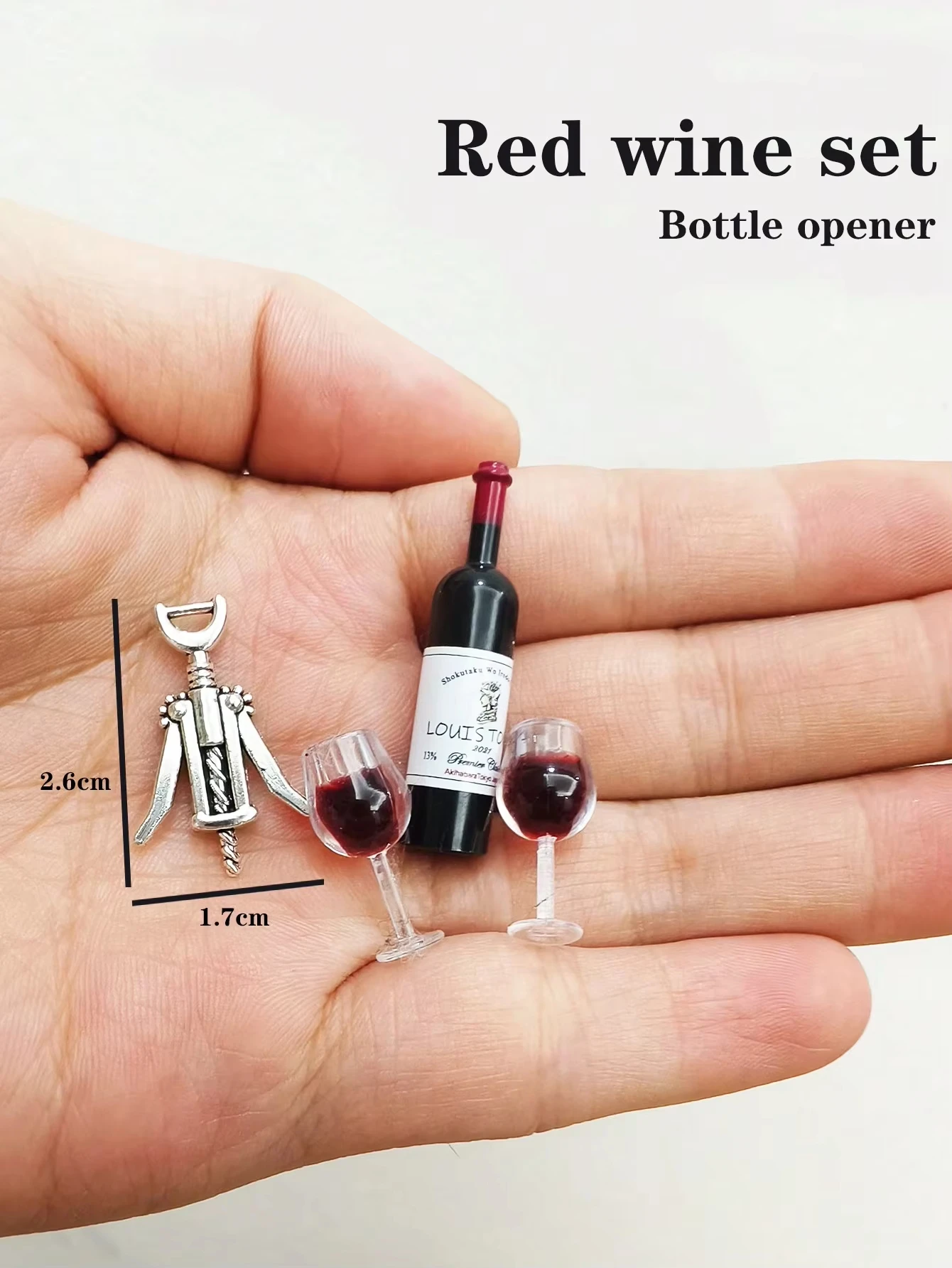 Miniature Terrain Set - Dollhouse Mini Wine Champagne Set 1:6