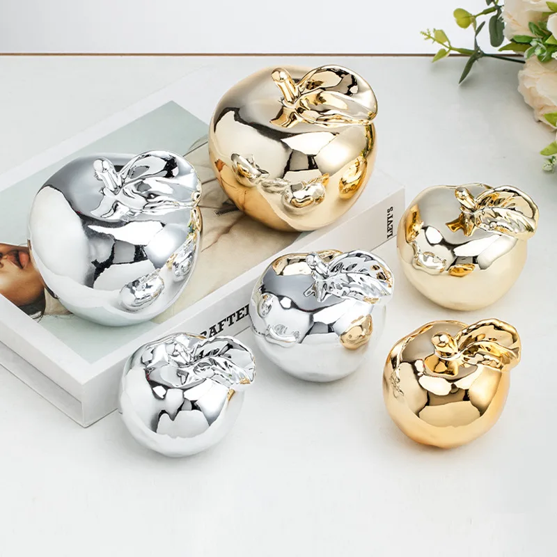 

Christmas Apple Home European White Porcelain Home Decoration New year eve Advent gift Living Room Study Foyer Decoration Crafts