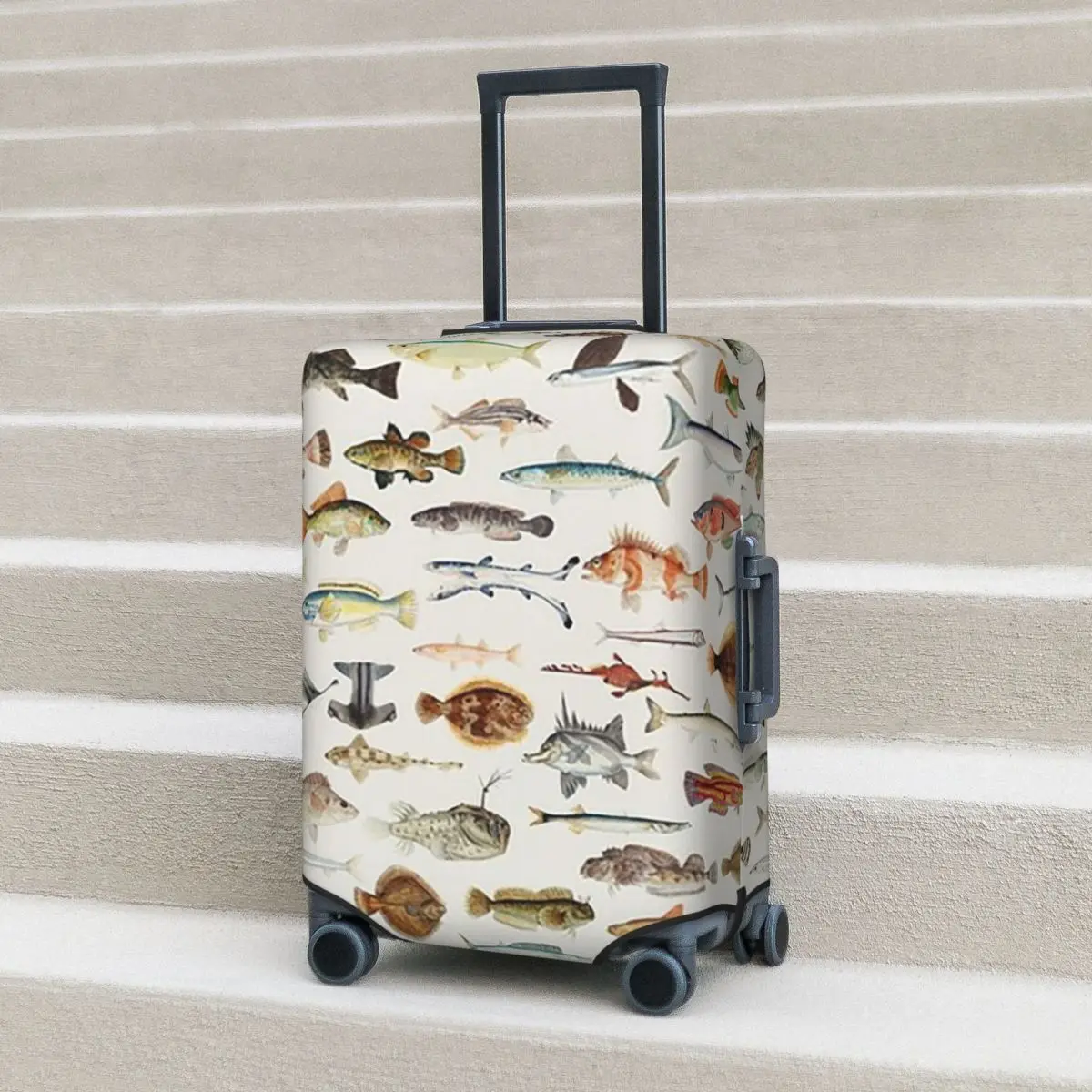 

Fish Chart Suitcase Cover Protection Elastic Travel Luggage Protector Covers for 18-32 Inch