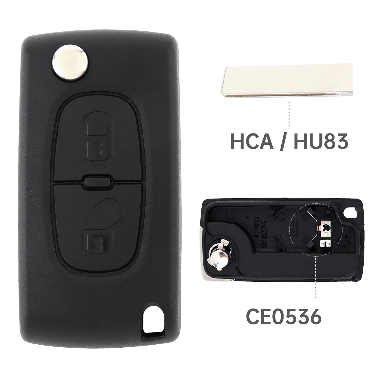 

Корпус дистанционного ключа с 2 кнопками, подходит для Peugeot 207 307 308 407 607 807 Citroen C2 C3 C4 C5 C6, складной чехол для автомобильного ключа