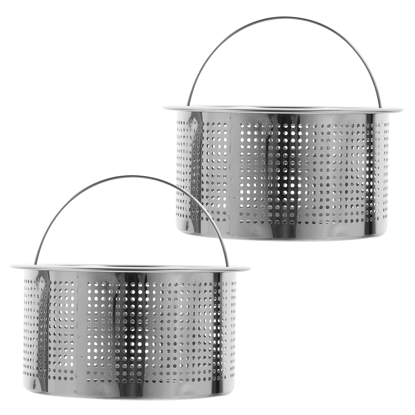 

2pcs Stainless Steel Strainers Kitchen Drain Baskets With Handle For Food Particles Sink Strainer Basket Blockage Prevention