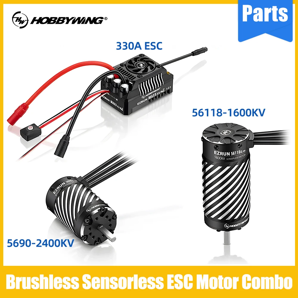 HOBBYWING EzRun ESC Motor Combo Brushless Sensorless 330A ESC 6V/7.4V/8.4V IP67 5690 56118 Brushless Motor For 1/8 1/7 RC Cars