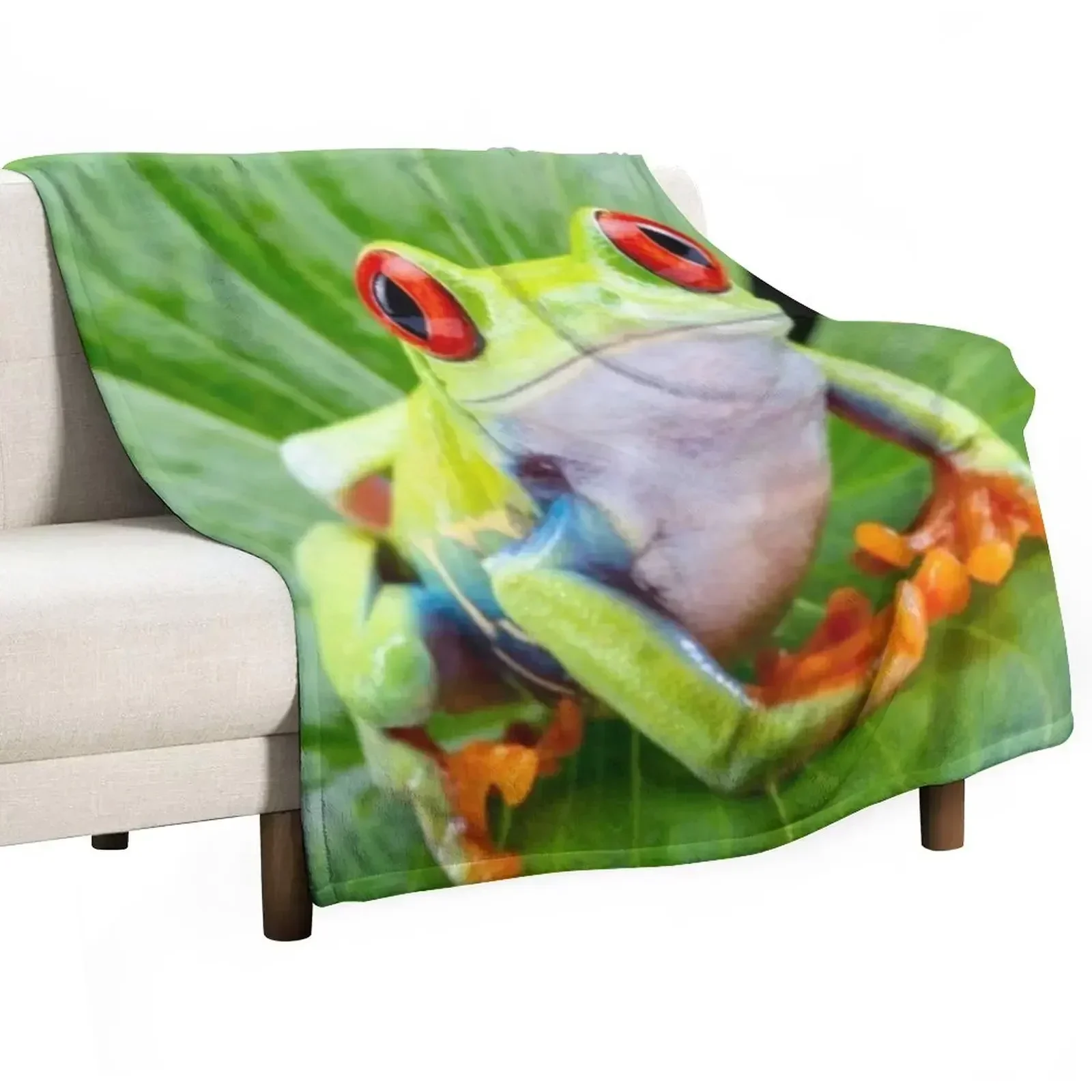 Red Eyed Tree Frog, Agalychnis Callidryas Throw Blanket Furrys Sleeping Bag Stuffeds Blankets