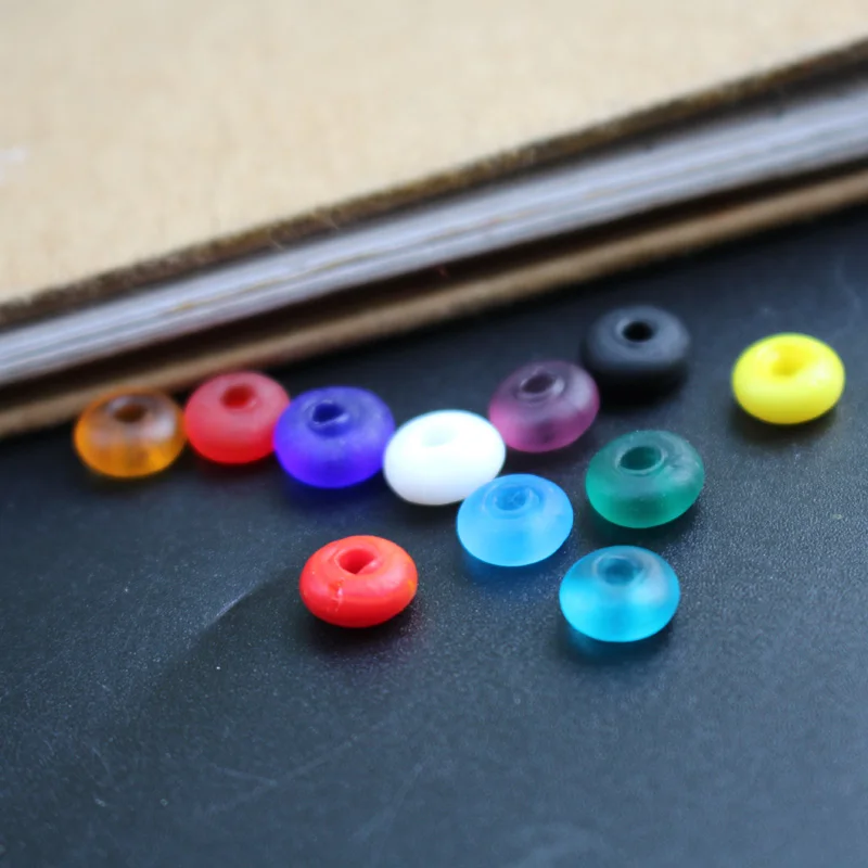 30Pcs 8mm Lampwork Glass Beads Spacer Beads Round Abacus Rondelle Shape Multi-color for jewelry Bracelet Necklace making Charms