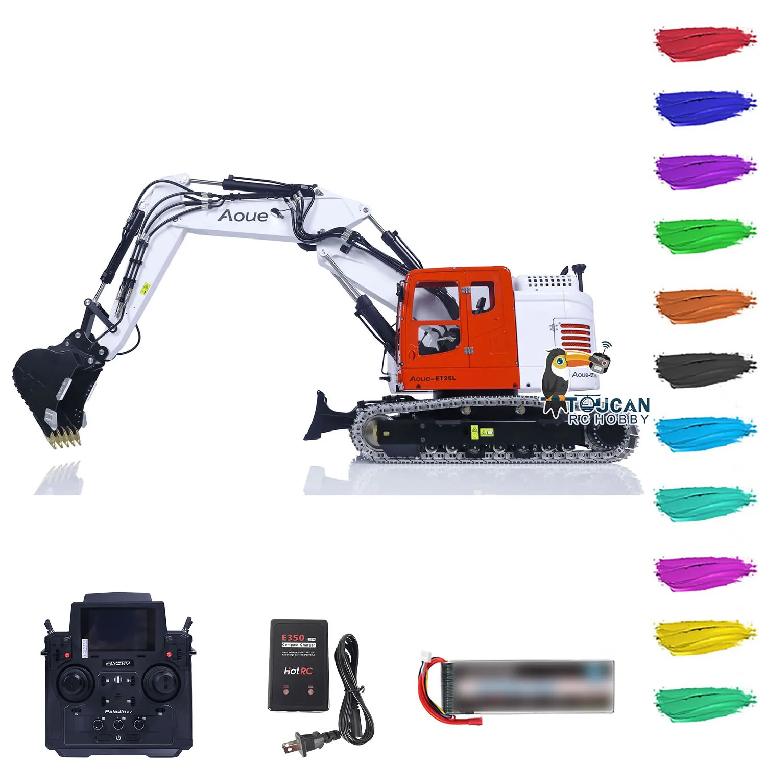 LESU ET26L 1/14 Scale RC Hydraulic Metal Track Excavator Remote Control Digger With Light System Assembled Toy Model THZH1615