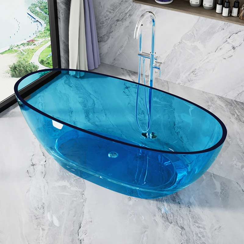 Transparent bathtub, colored crystal bathtub, resin bathtub