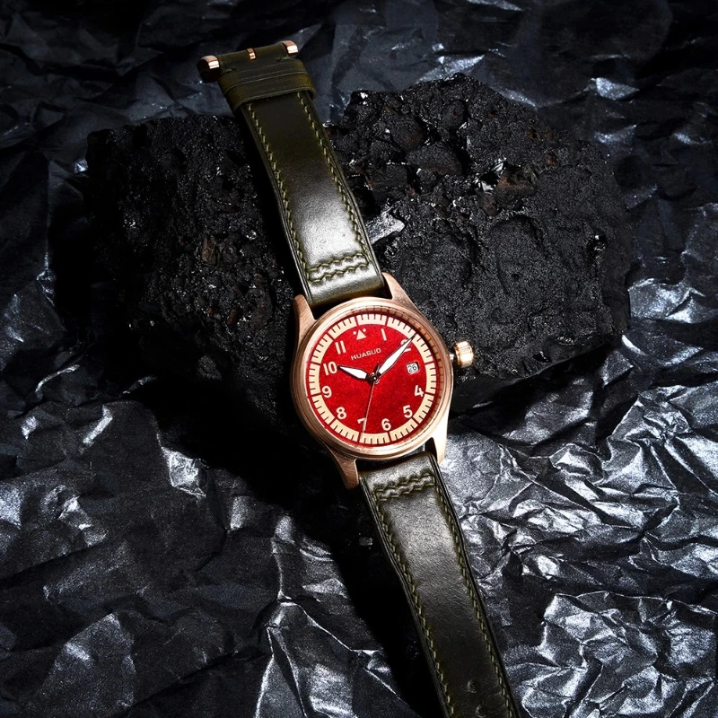 

Intangible Cultural Heritage Lacquer 38mm Bronze Pilot Men's Watch Super Luminous 100m Waterproof