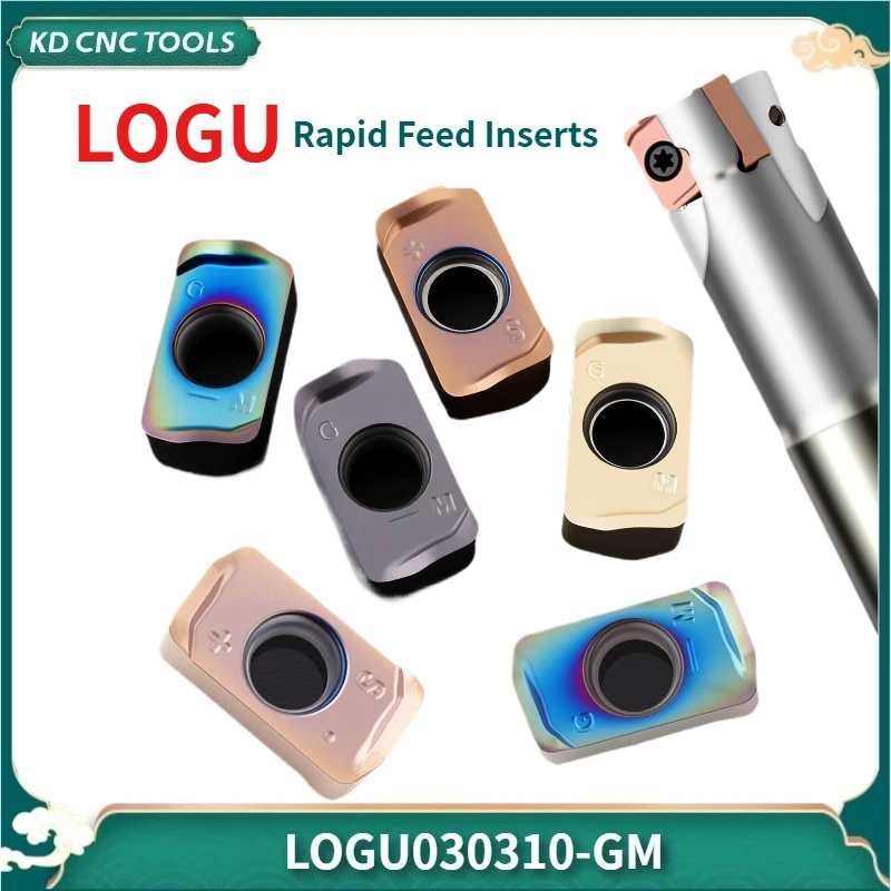 

MFH03R Cutter head double-sided four blades LOGU fast feed power cutting insert steel part stainless steel precision machining