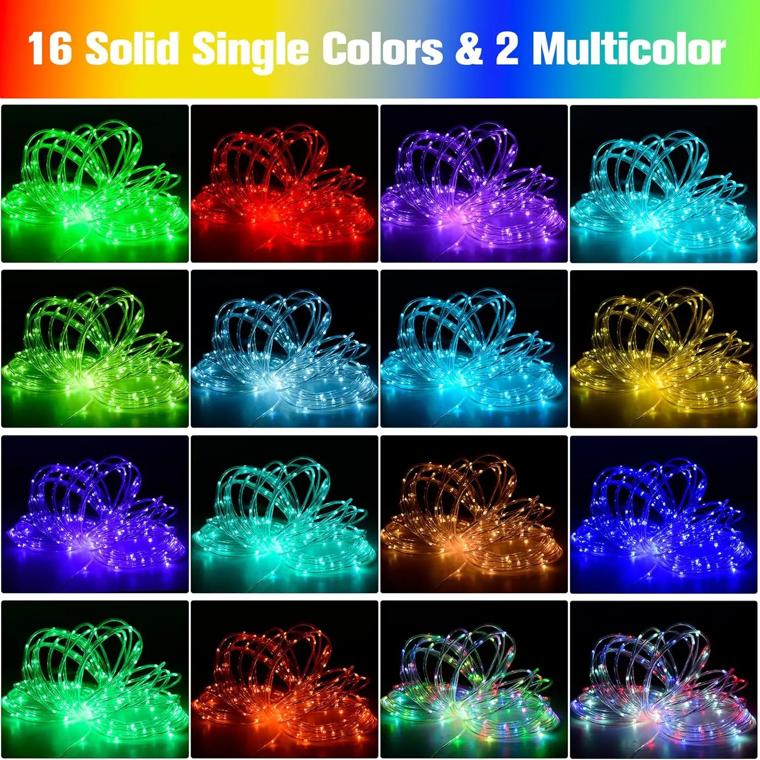 99Ft LED Rope Lights Outdoor, 18 Colors Changing Fairy String Light Plug in with Remote, IP68 Waterproof 300 LEDs Multicolor Twi