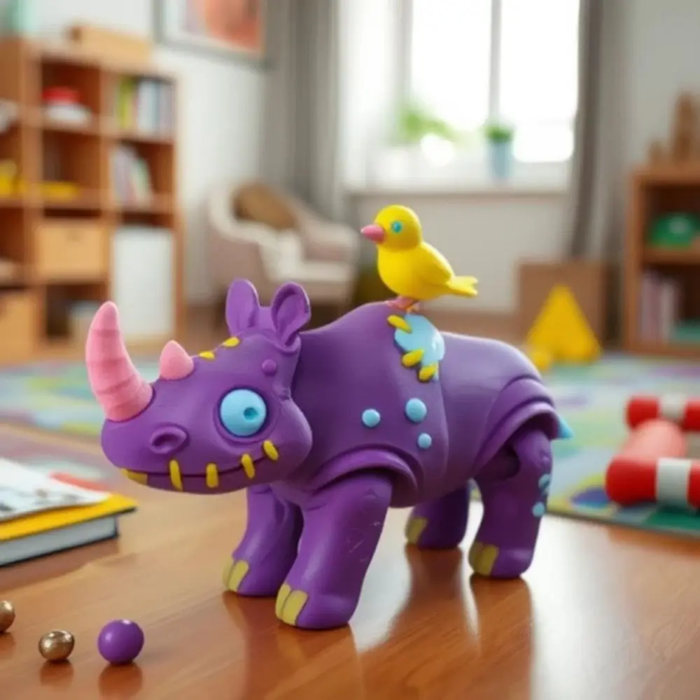 

Multi-Jointed 3D Printing Rhinoceros Toy Movable 3D Printing Multi Joint Rhinoceros Toys Model Doll Novelty