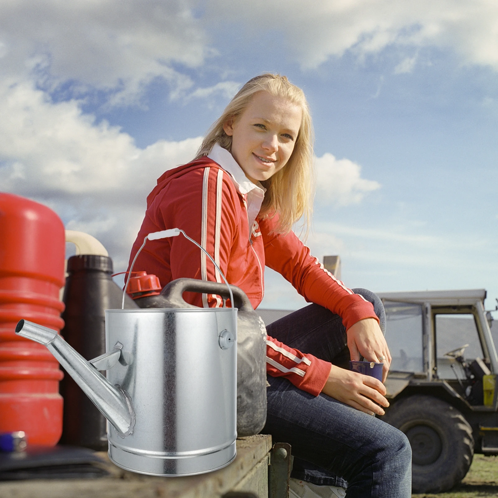 

Oil Barrel 10L Tin Canister Storage Thickened Durable Welded Firm Petrol Diesel Home Industrial Large Outlet Inlet H