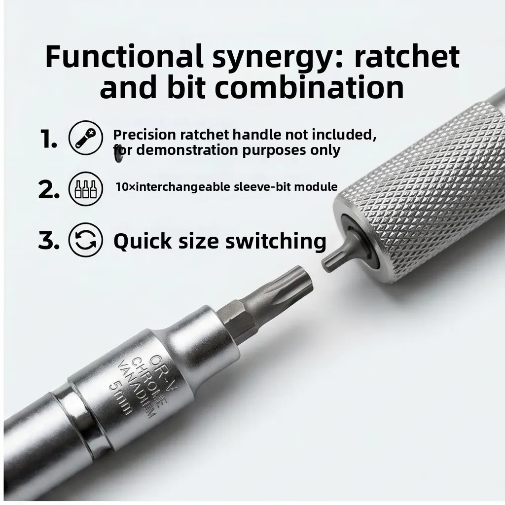 10-Piece Set of 12-angle Screwdriver Sleeve 12-angle Batch Head Plum Blossom-shaped Batch Nozzle Tool Removal Auto Repair