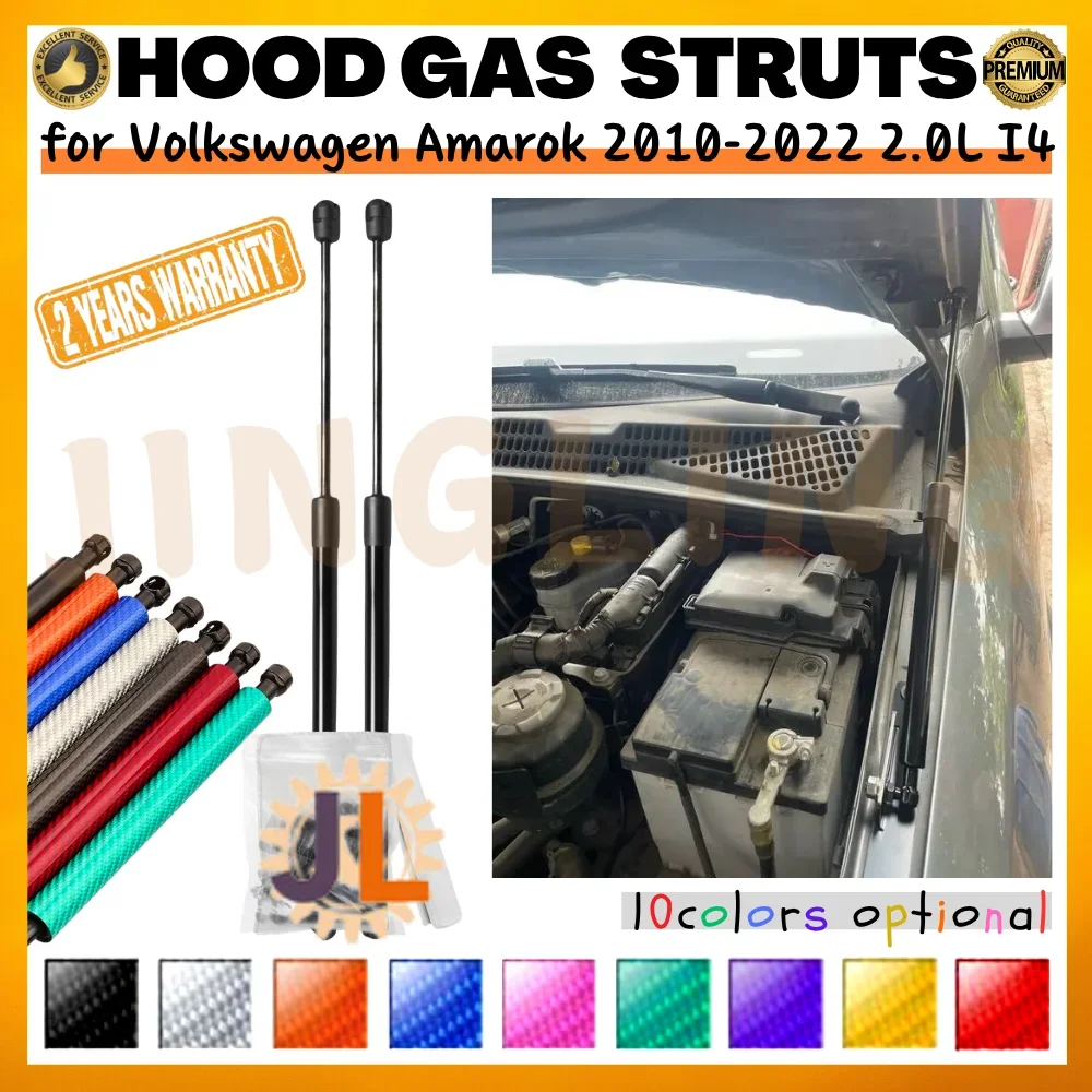 

Qty(2) Hood Struts for Volkswagen Amarok 2010-2022 2.0L I4 Front Bonnet Modify Gas Springs Shock Absorber Lift Supports Dampers