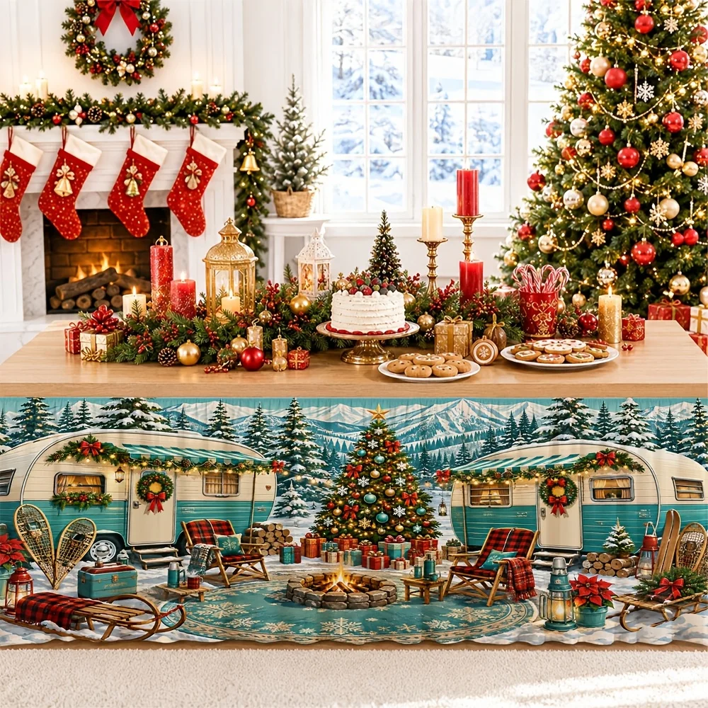 With an electric heater, glowing garlands and pinecones, suitable for fireplaces, gift exchanges and tablecloths