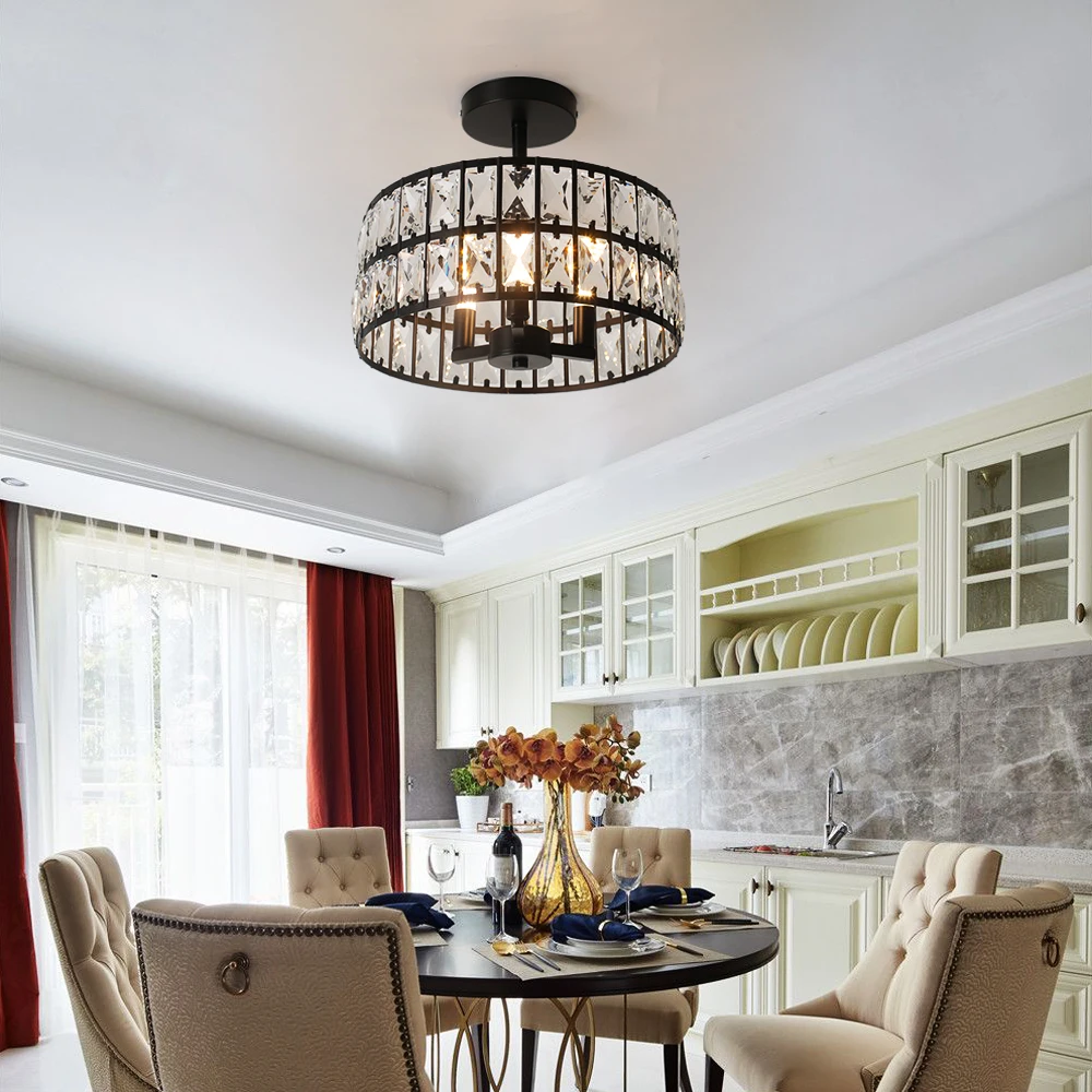 Crystal Ceiling Chandeiler Lamp Modern Indoor Lighting Pendant Light Fixtures Home Decora Led Hanging Light Living Bedroom Lamps