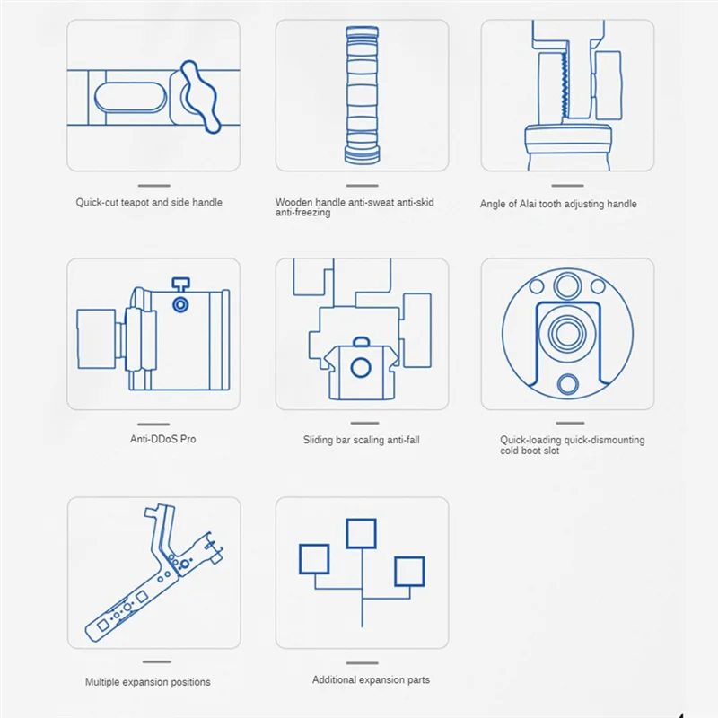 For DJI Handheld Stabilizer Expansion Gimbal Bracket Multi-Functional Folding Dual-Use Rosewood Lifting Pot Handle Durable , A