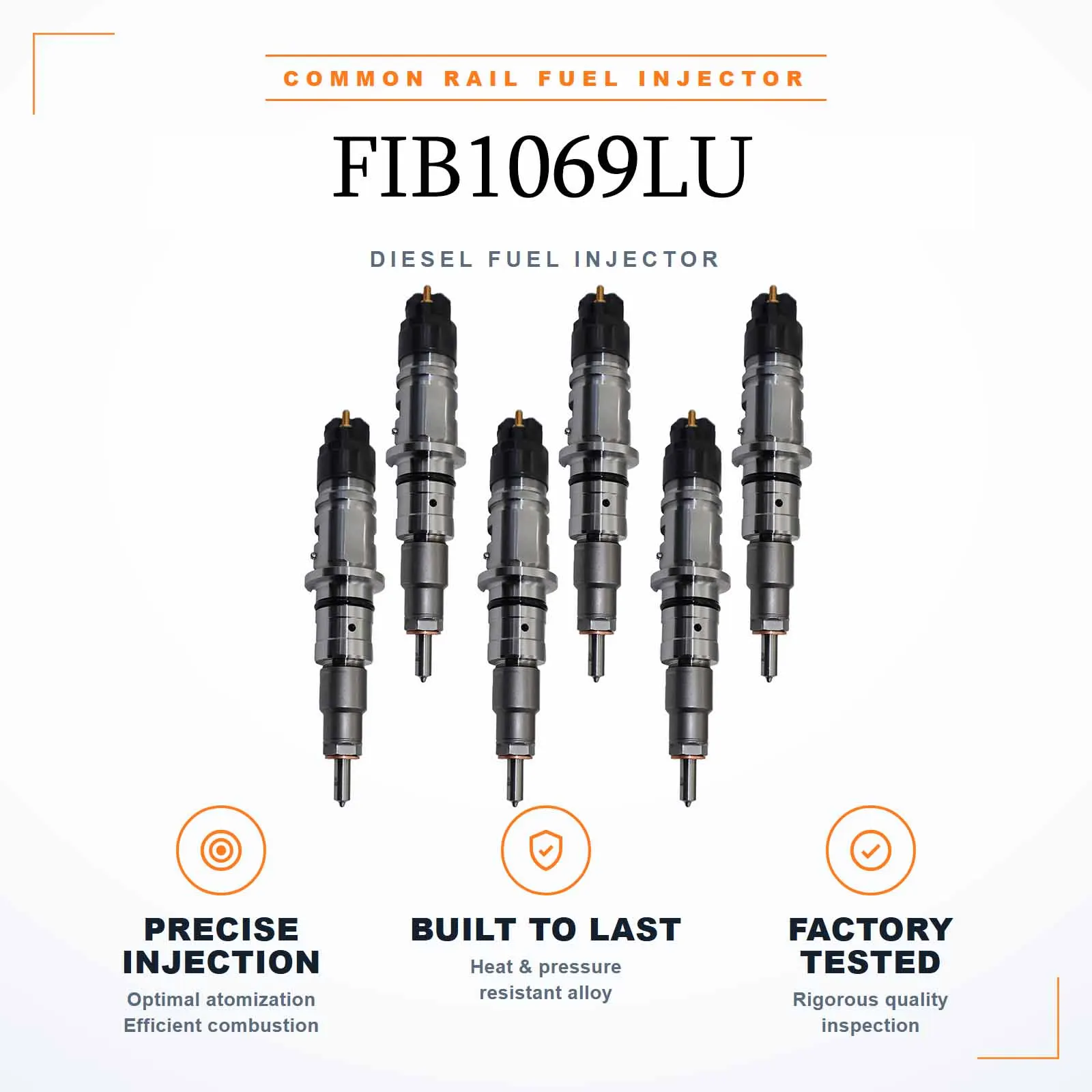 6PCS Fuel Injector FIB1069RF For Kamaz 5460 5480 62115 49217 65116 4308 43253 43255 53605 65115 65117 For Cummins ISB4.5 ISB6.7