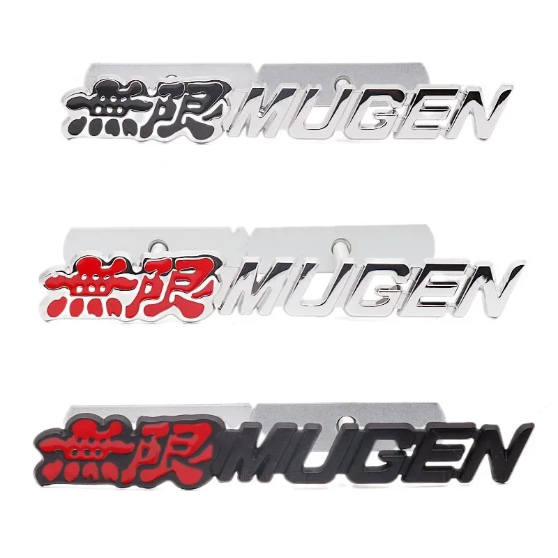 3D Metal Mugen Logo Front Grill Rear Trunk Car Emblem Badge Sticker Decal For Honda Accord Civic CRV Crosstour HRV City Jazz