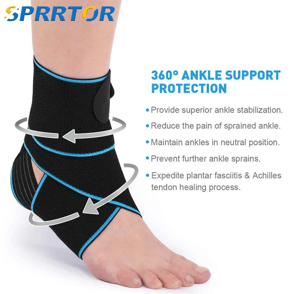 1Pc Ankle Support,Adjustable Ankle Brace Breathable Nylon Material Super Elastic&Comfortable,1 Size Fits all,Suitable for Sports