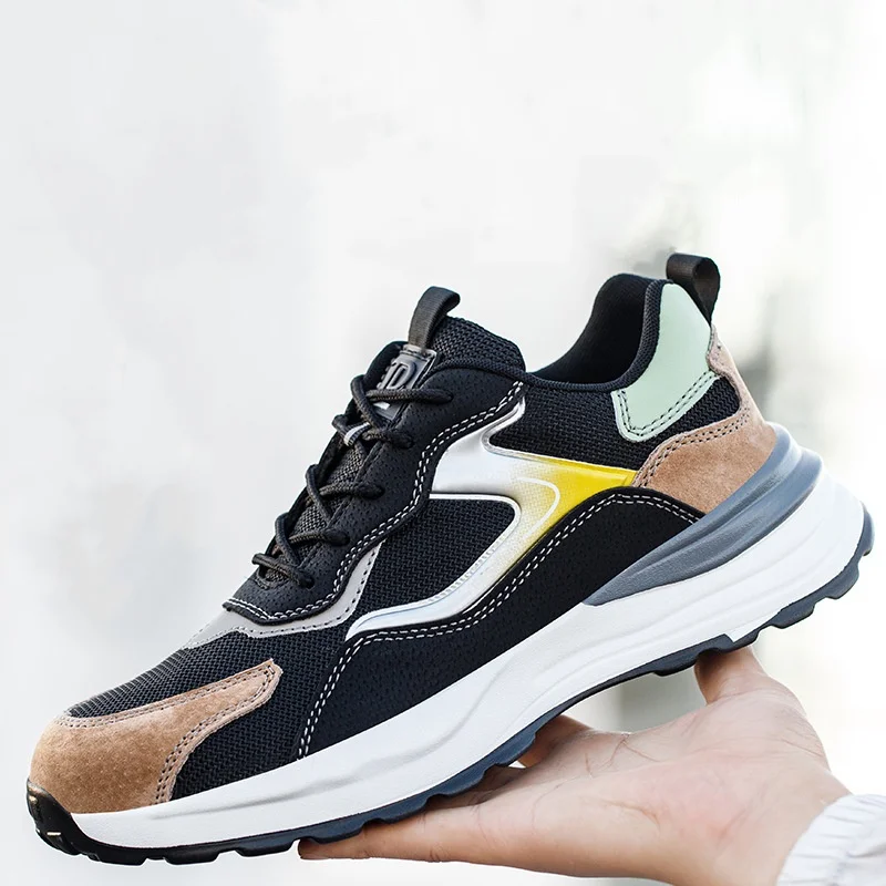 

Мужская повседневная рабочая обувь больших размеров со стальным носком, летние дышащие защитные ботинки, рабочие защитные кроссовки, защитная обувь