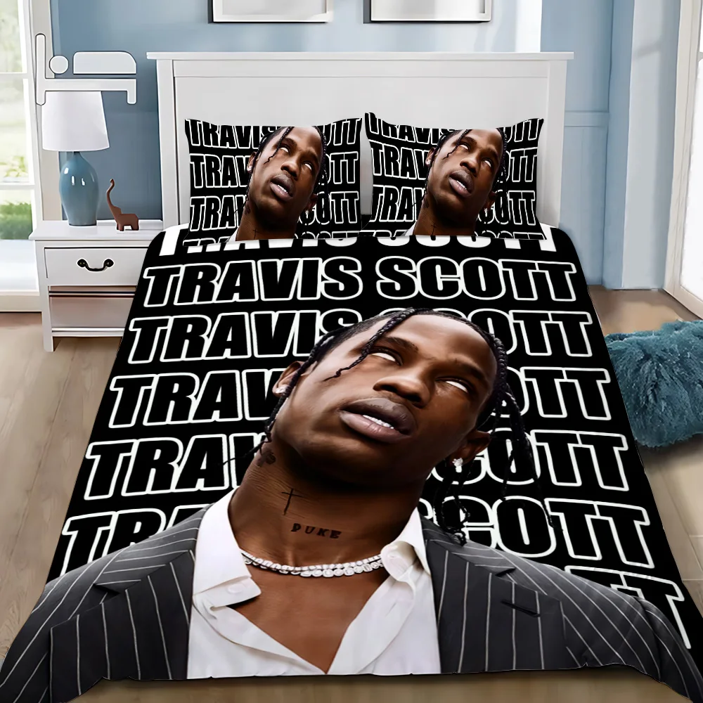 Duvet Cover Rapper T-Travis S-Scott Jack Pillowcase Bedding Boy Girl Bedroom Decoration Children Gift Single Double Large Size