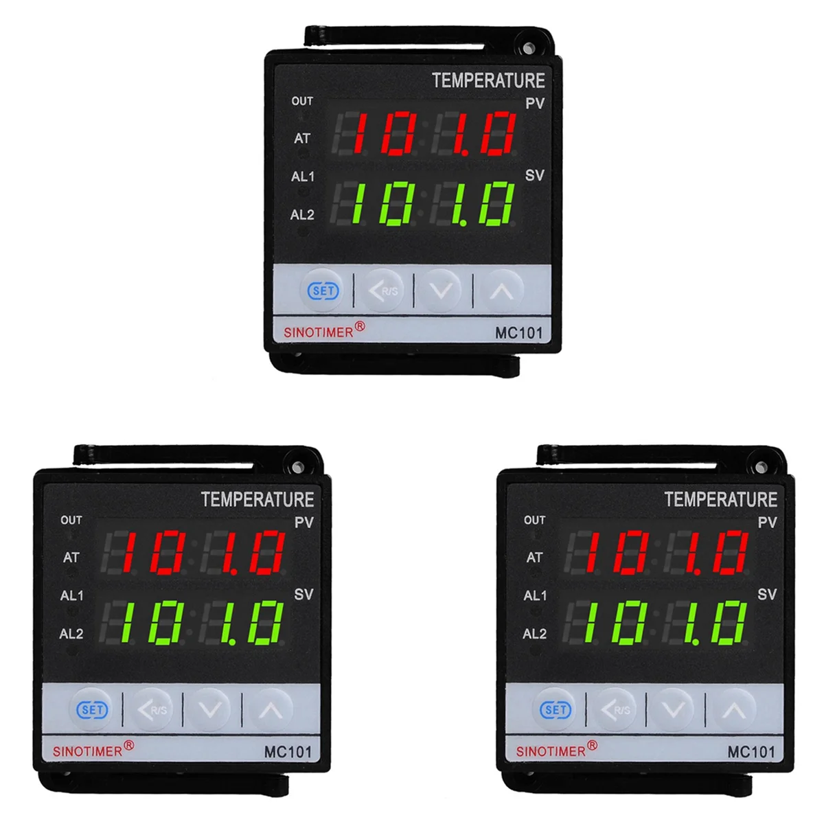 3X MC101 Digital Display Temperature Controller Celsius/Fahrenheit Modes Sensor Input Transducer SSR