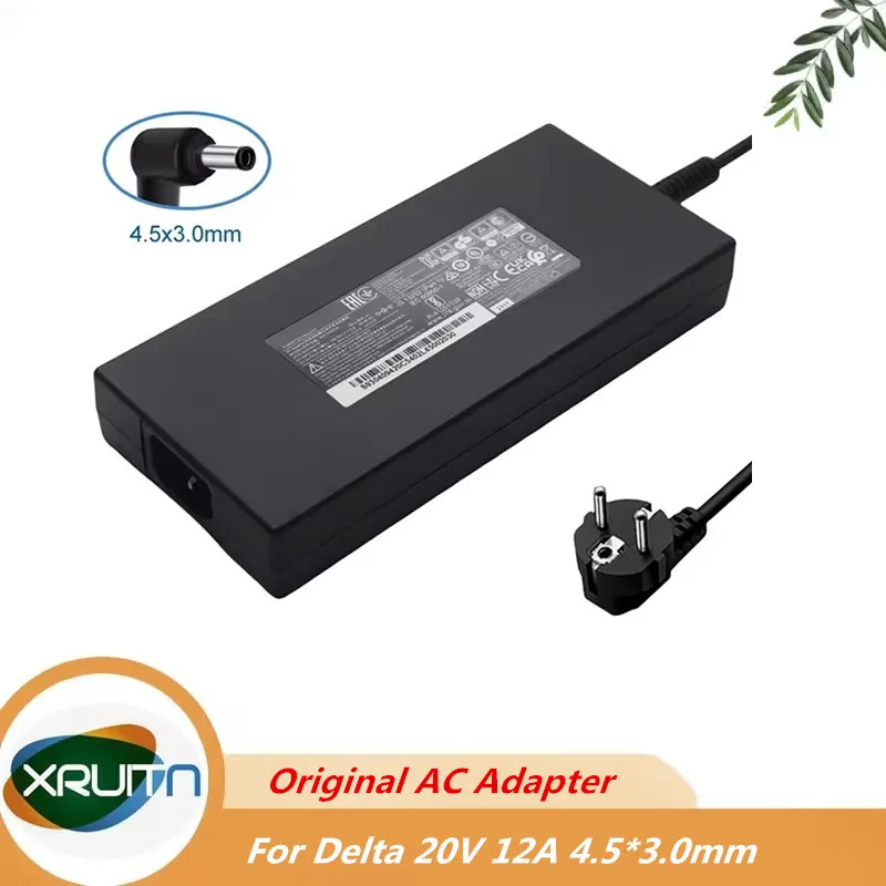 

Genuine A20-240P2A 20V 12A 240W 4.5x3.0mm Slim AC Adapter Laptop Charger For MSI Delta 15 15 A5EFK 15001 MSI GS6 GF66 GF76 GL66