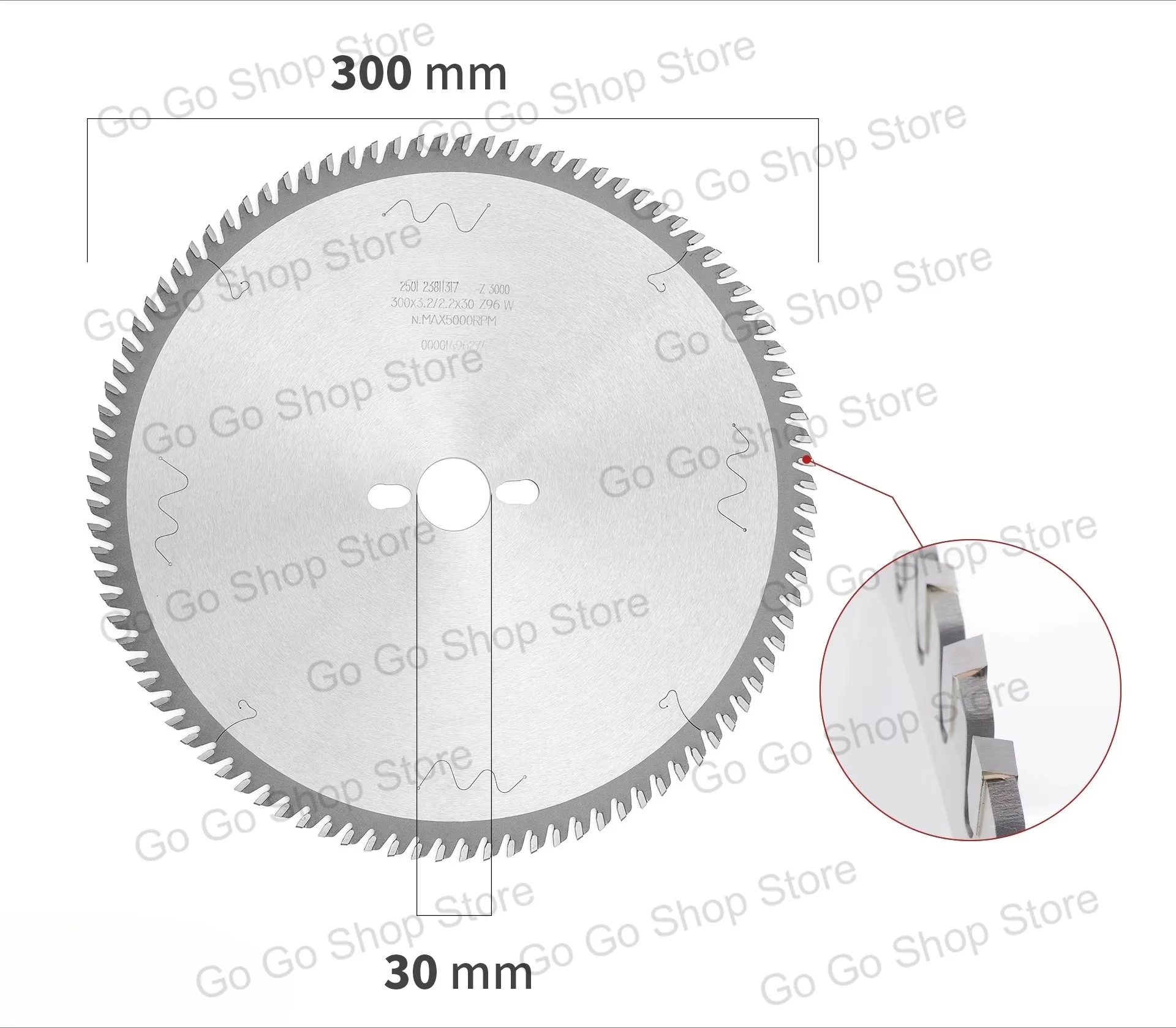 300mm 12 Inch 96T TCT Panel Saw Blade 30mm Arbor Circular Cutting Disc