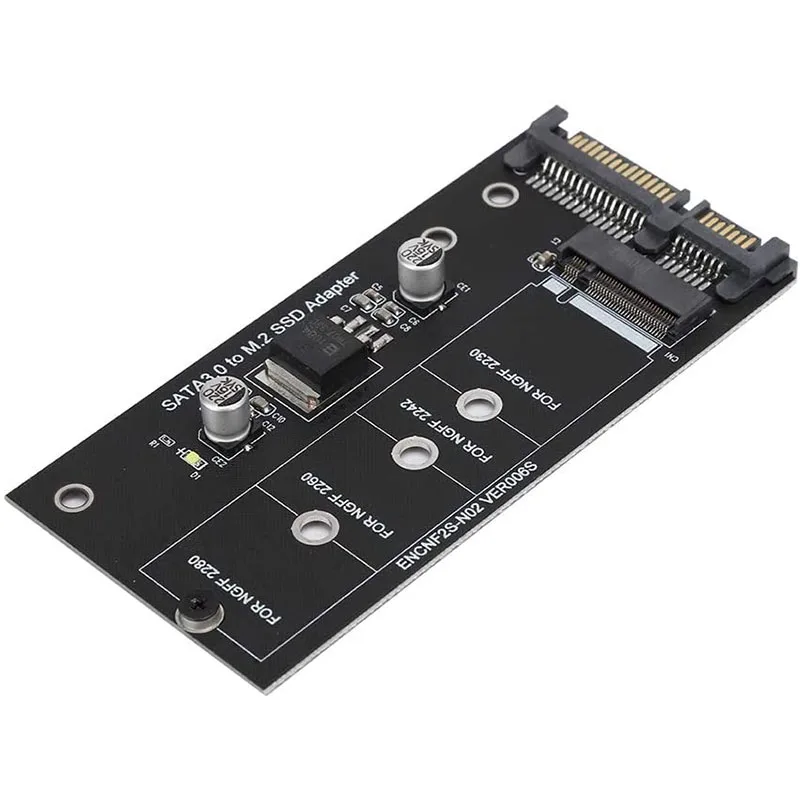 M.2 NGFF to SATA Adapter Card B Key SSD M.2 SATA3 Expansion Card Raiser for 30/42/60/80mm NGFF M.2 SSD to SATA Converter