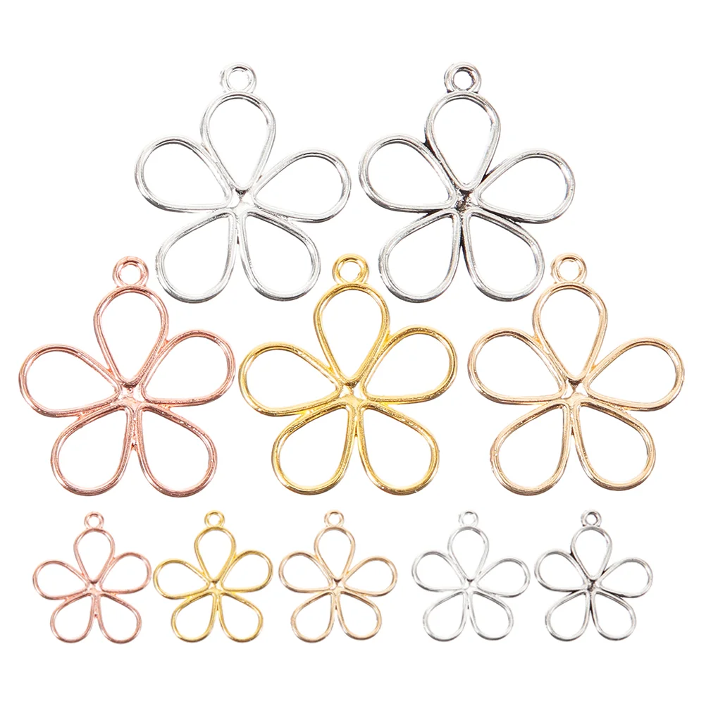 

100 Pcs Pendant Alloy Petals Charms DIY Jewelry Making Findings Craft Metal Earrings Accessories Design Pendants for Stickers