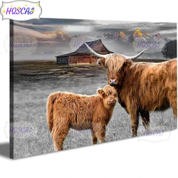 5D Animal art, Dutch highland cattle Diamond Painting Full Square Diamond Embroidery Sale Rhinestones Pictures Diamond Mosaic