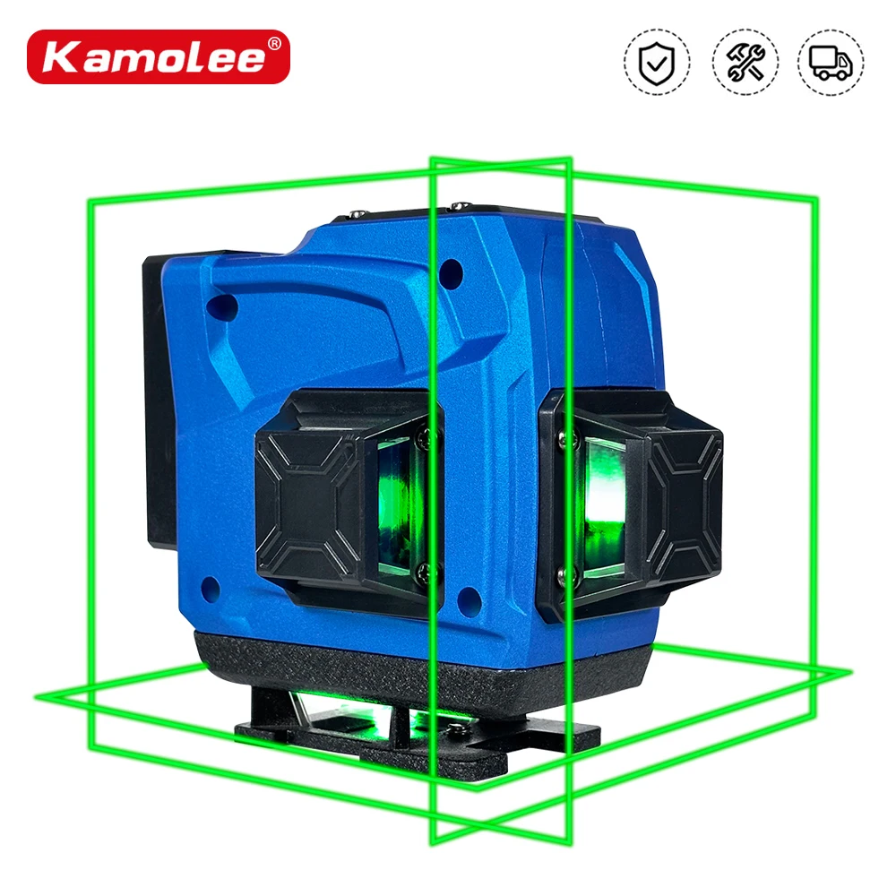 

Kamolee 12 Lines 3D Green Laser Level Horizontal&Vertical Cross Lines 520nm Wall sticking instrument Auto Self-Leveling