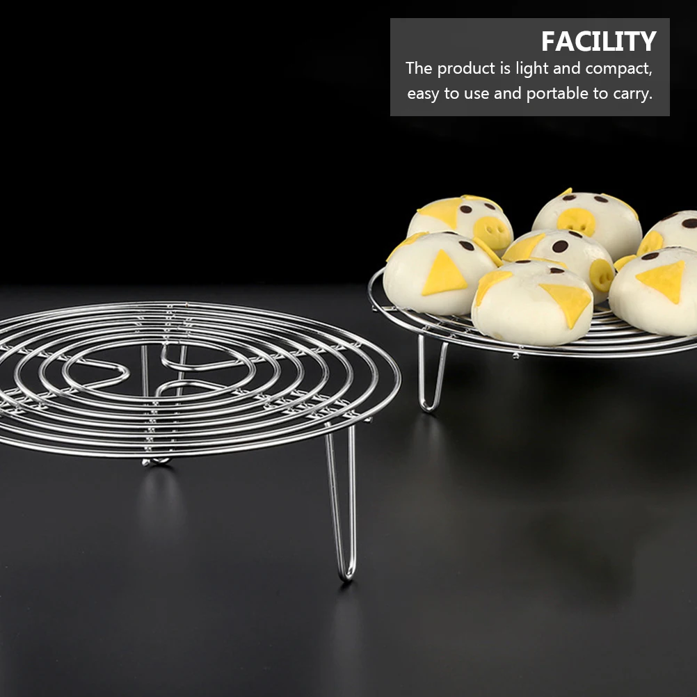 

2 Pcs Steam Rack Kitchen Utensils Steamer for Wok Tray Steamed Egg Stainless Steel Pot Camping Accessories