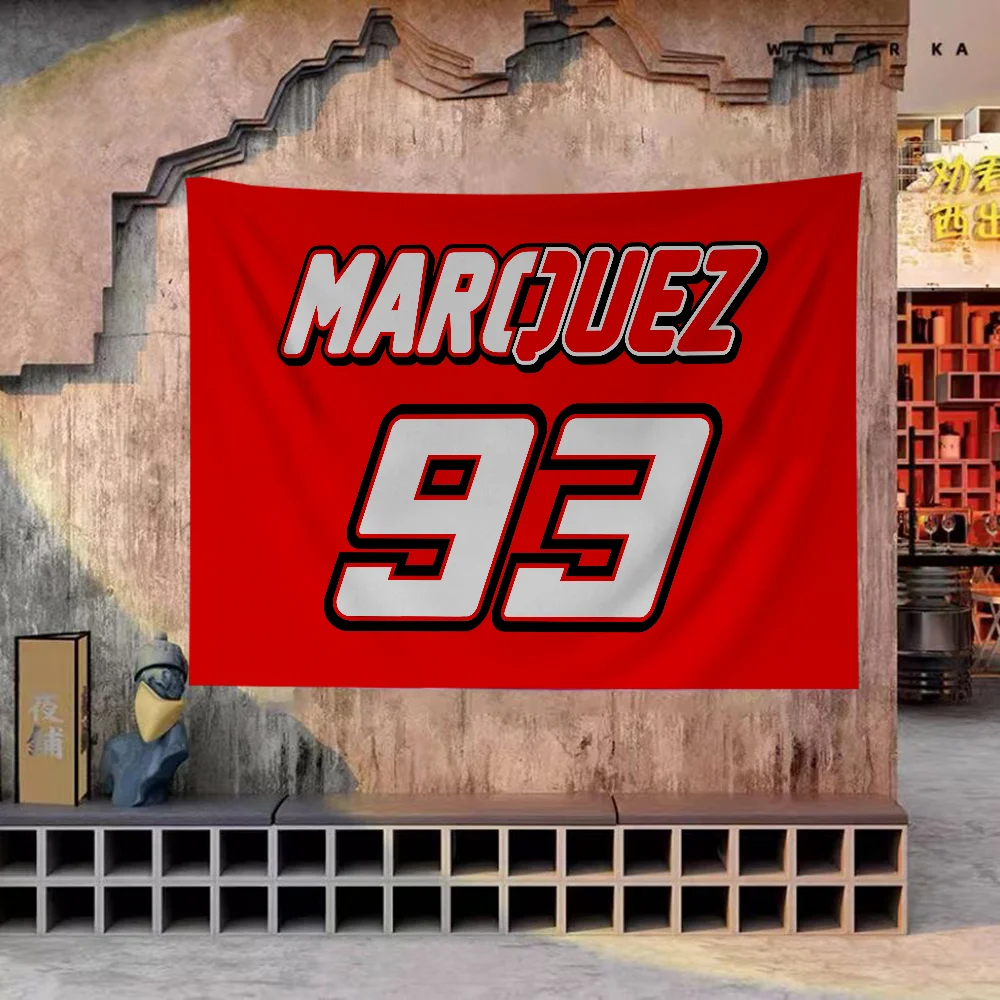 M-Marquez 93 أنيمي الرسم البياني العلم لغرفة المعيشة المنزل النوم ديكور فني ديكور راية #6