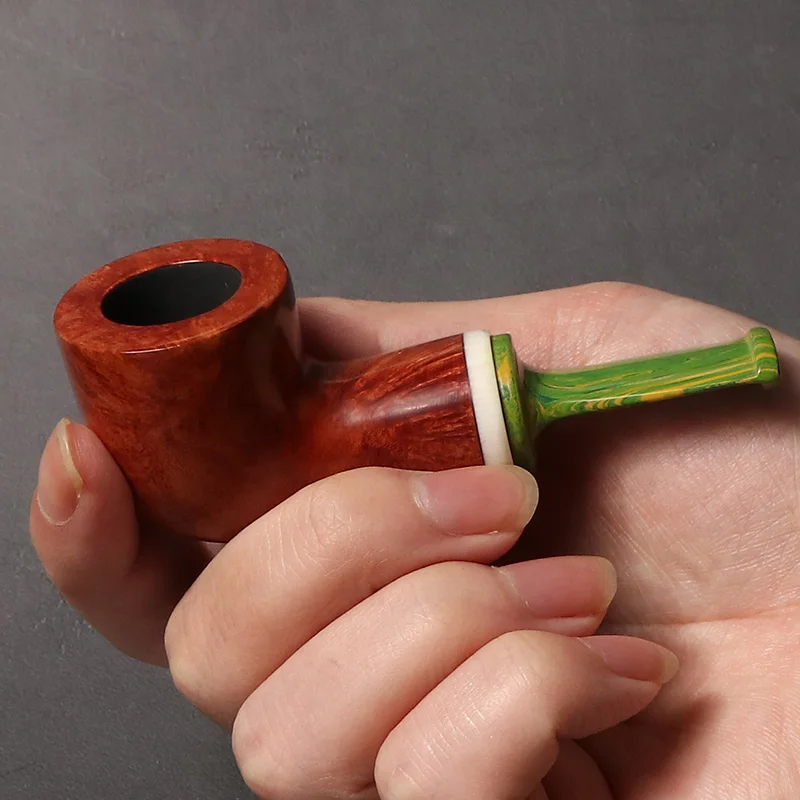 Hand-made hollow atmosphere chamber of heather wood pipe, Wooden Tobacco Pipe for Beginner, Briar Wood Smoking Pipe,