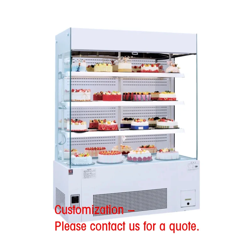 custom.Commercial Upright Open Display Cooler with Cooling & Marble | Refrigerated Showcase Beverages Pastry & Desserts