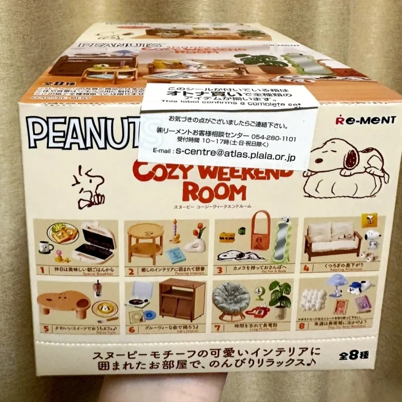 Re-Ment Comfortable Snoopy Weekend Room Miniature Scene Model Collectible Trendy Blind Box Toys Scene Props Kids Surprise Gifts