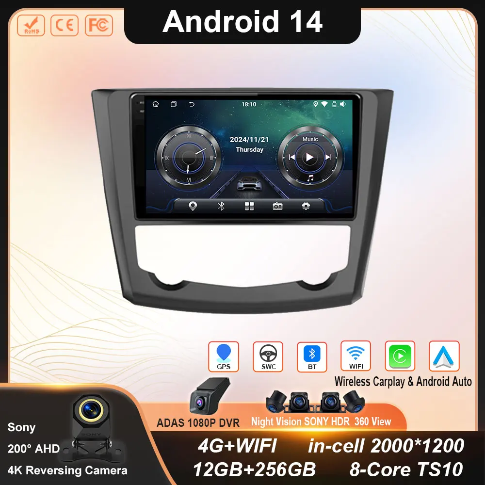 

Carplay Android Car Radio For RENAULT KADJAR 2015 - 2019 Multimedia Center Bluetooth 4G Wifi BT Rear Camera Touch Display No dvd