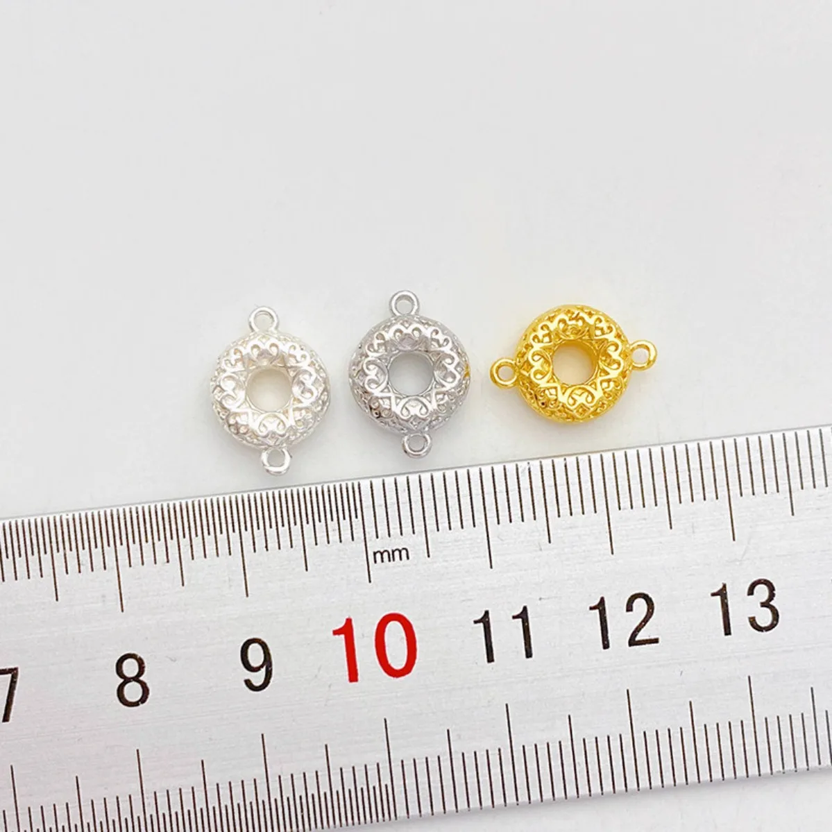 18K Gold Plated Donut Double‑Hanging Charm Connector Pendant DIY Findings for Woven Rope Bracelet Necklace Jewelry Making