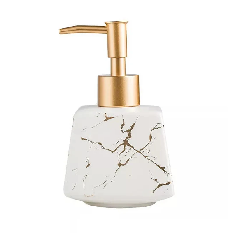 260Ml Bathroom Luxury Ceramic Marble Soap Dispenser Shower Gel Shampoo Water Bottle Square Lotion Press