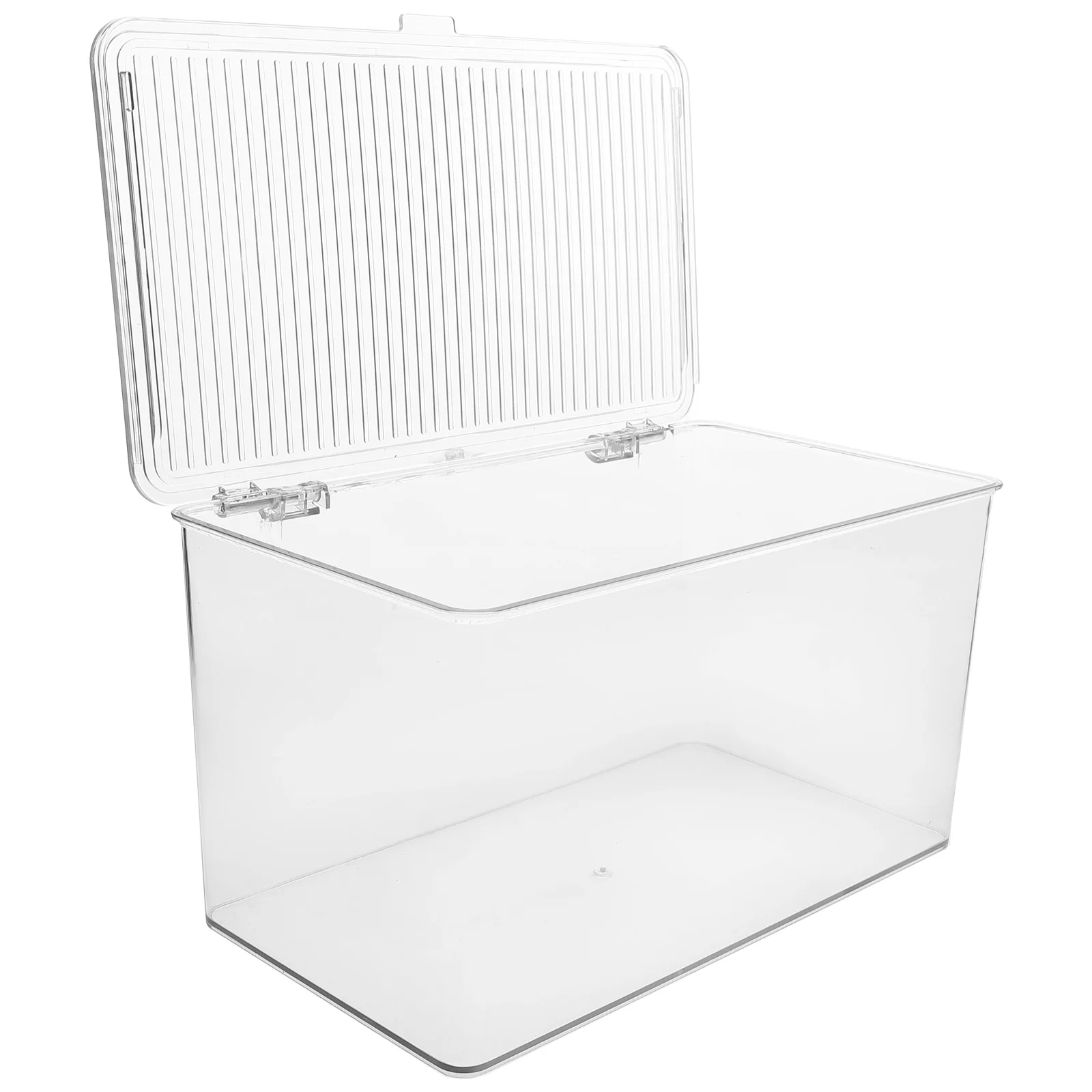 

Extra Tall Dustproof Storage Box Transparent Pet Material Desktop Organizer for Home Office Kitchen Use Clear Container with Lid