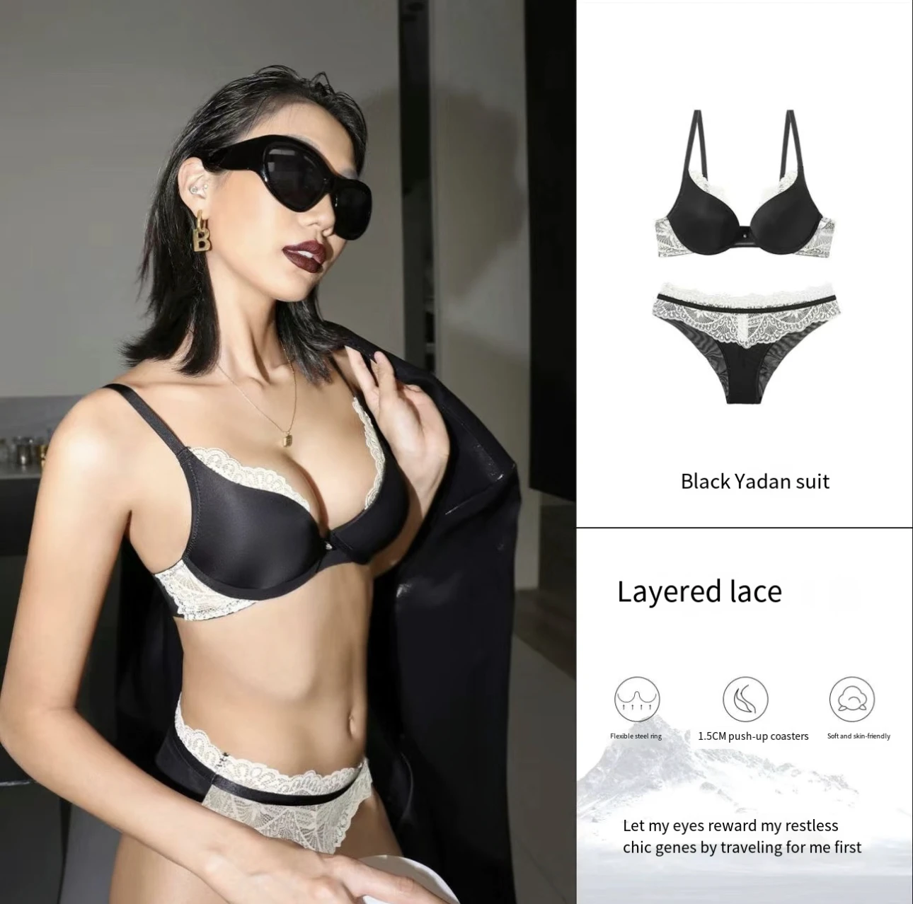 

Сексуальный кружевной женский комплект нижнего белья Блестящий французский бюстгальтер пуш-ап 3/4 чашки Плюс Размер Бюстгальтер на косточках Глубокий V-образный вырез Женское белье и трусики